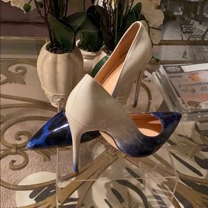 Blue Leopard ombré shoe